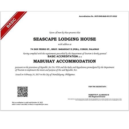 Seascape Lodging House Coron Bagian luar foto